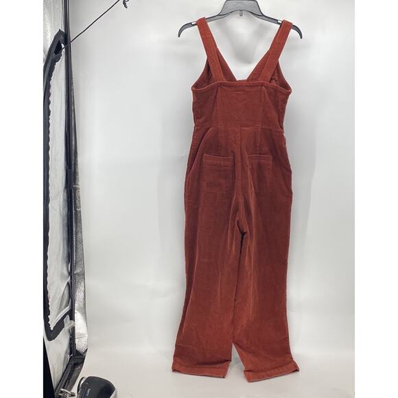 Universal Thread burnt orange corduroy cropped adjustable jumpsuit size 2 - Picture 2 of 9